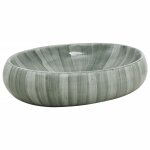 Vidaxl vasque  poser vert ovale 59x40x15 cm cramique