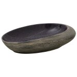 Vidaxl vasque  poser violet et gris ovale 59x40x14 cm cramique
