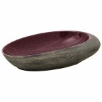 Vidaxl vasque � poser violet et gris ovale 59x40x14 cm c�ramique