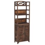 Vidaxl vitrine marron fonc� 46x24x140 cm bois massif de paulownia