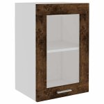 Vidaxl vitrine suspendue  lyon  ch�ne fum� 40 x 31 x 60 cm bois d'ing�nierie