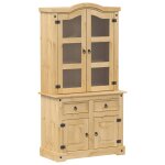Vidaxl vitrine en verre corona 100x48, 5x179 cm bois massif de pin