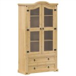 Vidaxl vitrine en verre corona 99x43x187 cm bois massif de pin