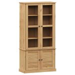 Vidaxl vitrine en verre vigo 85x35x170 cm bois massif de pin