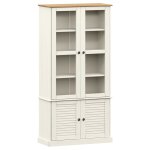 Vidaxl vitrine en verre vigo blanc 85x35x170 cm bois massif de pin