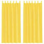 Vidaxl voilages � ?illets 2 pcs jaunes 140 x 225 cm