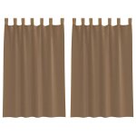 Vidaxl voilages � ?illets 2 pcs marron clair 140 x 175 cm