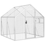 Vidaxl volire argent 1, 79x2x1, 85 m aluminium
