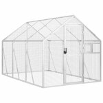 Vidaxl volire argent 1, 79x3x1, 85 m aluminium