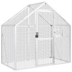 Vidaxl volire argent 179x100x185 cm aluminium