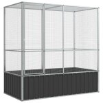 Vidaxl volière argenté 210, 5x107x212 cm acier Vidaxl volière argenté 210, 5x107x212 cm acier