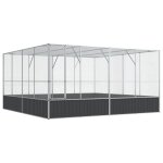 Vidaxl volière argenté 418x414x212 cm acier Vidaxl volière argenté 418x414x212 cm acier