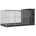 Vidaxl voli�re avec extension argent 416x203x216 cm acier