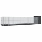 Vidaxl volière avec extension argenté 1037x203x216 cm acier Vidaxl volière avec extension argenté 1037x203x216 cm acier
