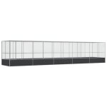 Vidaxl volire avec extension argent 1039x207x212 cm acier