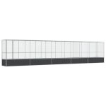 Vidaxl volire avec extension argent 1042, 5x107x212 cm acier