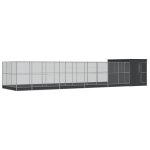 Vidaxl volire avec extension argent 1118x303x216 cm acier
