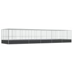 Vidaxl volire avec extension argent 1139x307x212 cm acier
