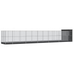 Vidaxl volire avec extension argent 1244x203x216 cm acier