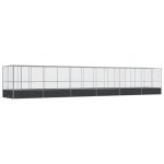 Vidaxl volire avec extension argent 1246x207x212 cm acier