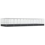 Vidaxl volire avec extension argent 1246x414x212 cm acier