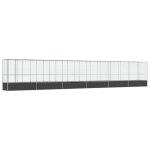 Vidaxl volire avec extension argent 1250, 5x107x212 cm acier