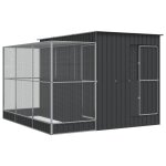 Vidaxl volière avec extension argenté 290x303x216 cm acier Vidaxl volière avec extension argenté 290x303x216 cm acier