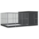 Vidaxl volière avec extension argenté 497x303x216 cm acier Vidaxl volière avec extension argenté 497x303x216 cm acier