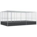 Vidaxl volière avec extension argenté 518x307x212 cm acier Vidaxl volière avec extension argenté 518x307x212 cm acier