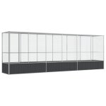 Vidaxl volière avec extension argenté 626, 5x107x212 cm acier Vidaxl volière avec extension argenté 626, 5x107x212 cm acier