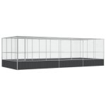 Vidaxl volière avec extension argenté 725x307x212 cm acier Vidaxl volière avec extension argenté 725x307x212 cm acier
