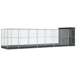Vidaxl volire avec extension argent 830x203x216 cm acier