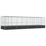Vidaxl volire avec extension argent 832x207x212 cm acier