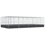 Vidaxl volire avec extension argent 832x414x212 cm acier
