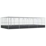 Vidaxl voli�re avec extension argent� 832x414x212 cm acier