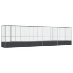 Vidaxl volire avec extension argent 834, 5x107x212 cm acier