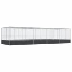 Vidaxl voli�re avec extension argent� 932x307x212 cm acier