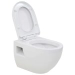 Vidaxl wc suspendu en c�ramique blanc