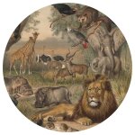 Wallart papier peint cercle animals of africa 190 cm Wallart papier peint cercle animals of africa 190 cm