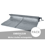Enrouleur + bche  bulles pour piscine tubulaire rectangulaire 7, 32 x 3, 66 m - intex