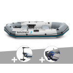 Kit bateau gonflable 3 places mariner 3 avec moteur, rames et gonfleur - intex