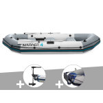 Kit bateau gonflable 4 places mariner 4 avec moteur, rames et gonfleur - intex