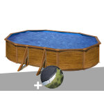 Kit piscine acier aspect bois gré pacific ovale 5, 27 x 3, 27 x 1, 22 m + bâche d'hivernage Kit piscine acier aspect bois gré pacific ovale 5, 27 x 3, 27 x 1, 22 m + bâche d'hivernage
