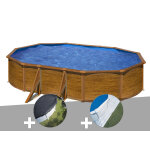 Kit piscine acier aspect bois gré pacific ovale 5, 27 x 3, 27 x 1, 22 m + bâche d'hivernage + tapis de ... Kit piscine acier aspect bois gré pacific ovale 5, 27 x 3, 27 x 1, 22 m + bâche d'hivernage + tapis de ...