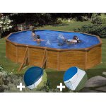 Kit piscine acier aspect bois gré sicilia ovale 5, 27 x 3, 27 x 1, 22 m + bâche hiver + tapis de sol Kit piscine acier aspect bois gré sicilia ovale 5, 27 x 3, 27 x 1, 22 m + bâche hiver + tapis de sol