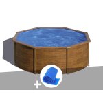 Kit piscine acier aspect bois gré sicilia ronde 3, 70 x 1, 22 m + bâche à bulles Kit piscine acier aspect bois gré sicilia ronde 3, 70 x 1, 22 m + bâche à bulles