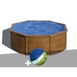 Kit piscine acier aspect bois gré sicilia ronde 3, 70 x 1, 22 m + bâche hiver Kit piscine acier aspect bois gré sicilia ronde 3, 70 x 1, 22 m + bâche hiver