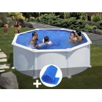 Kit piscine acier blanc gré atlantis ronde 3, 70 x 1, 32 m + bâche à bulles Kit piscine acier blanc gré atlantis ronde 3, 70 x 1, 32 m + bâche à bulles