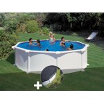 Kit piscine acier blanc gr atlantis ronde 4, 80 x 1, 32 m + bche hiver