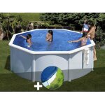 Kit piscine acier blanc gr bora bora ronde 3, 20 x 1, 22 m + bche hiver